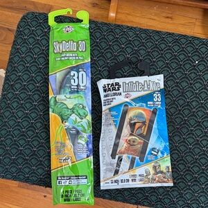 SkyDelta 30 Green Poly Delta Kite + Star Wars Inflatable A-Kite (Green, Blue) by